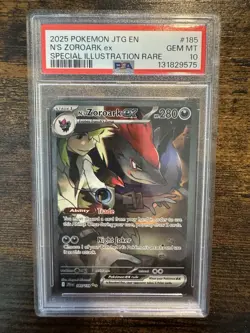 2025 POKEMON JTG EN-JOURNEY TOGETHER #185 N'S ZOROARK EX PSA 10 - Image 1