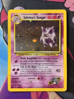 Pokemon Sabrina's Gengar Holo Rare Card 14/132 Gym Heroes Swirl - Image 1
