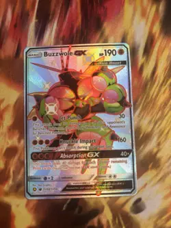 Pokemon Card - Buzzwole GX (Secret) Hidden Fates SV68/SV94 Shiny Full Art - Image 1