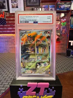 Litten 2024 Pokemon Temporal Forces Holo Illustration Rare Card #167/162 PSA 9 - Image 1