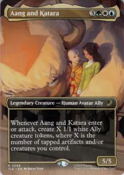 MTG Aang and Katara (Borderless) (69) | NM | Avatar: Eternal-Legal {TLE} - Image 1