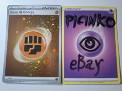 Pokemon - Basic Fighting Energy - 006 - SVE - Cosmos Holo - With 2x Swirl - NM - Image 1