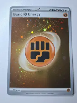 Pokemon - Basic Fighting Energy - 006 - SVE - Cosmos Holo - With 2x Swirl - NM - Image 2