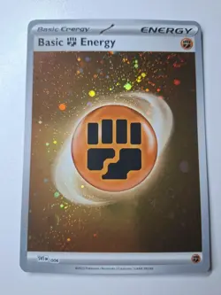 Pokemon - Basic Fighting Energy - 006 - SVE - Cosmos Holo - With 2x Swirl - NM - Image 3