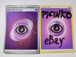 Pokemon - Basic Psychic Energy - 005 - SVE - Cosmos Holo - With 3x Swirl - NM - Image 1