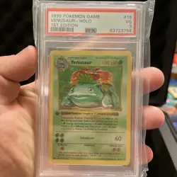 Pokemon Venusaur Base Set Shadowless 1st Edition Holo Rare #15 PSA 3 - Image 1