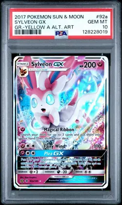 2017 POKEMON SUN & MOON GUARDIANS RISING #92A SYLVEON GX PSA 10 - Image 1