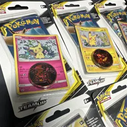 Pokemon TCG Sun & Moon Team Up Booster Pack Lot of 8 Pikachu Mimikyu English - Image 5