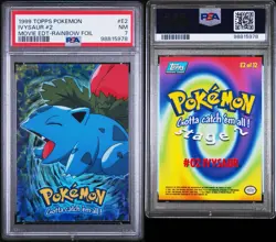 1999 TOPPS POKEMON THE MOVIE EDT RAINBOW FOIL #E2 IVYSAUR #2 PSA 7 - Image 1