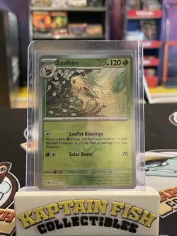 2025 Pokemon Prismatic Evolutions Leafeon Master Ball Pattern #005/131 - Image 1