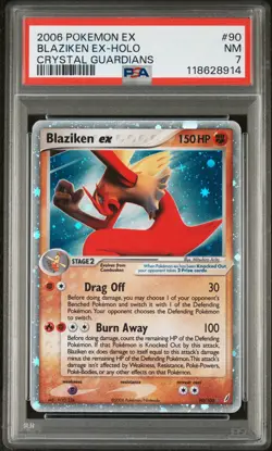 2006 POKEMON EX CRYSTAL GUARDIANS #90 BLAZIKEN EX-HOLO PSA 7 - Image 1