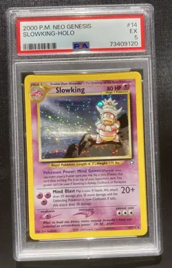 PSA 5 Slowking 14/111 Pokemon Neo Genesis Holo Rare TCG - Image 1