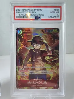 2024 ONE PIECE PROMOS TREASURE BOOSTERS SET #006 MONKEY D. LUFFY PSA 10 - Image 1