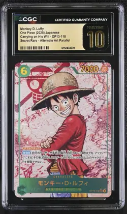 Monkey D. Luffy OP13-118 Japanese One Piece Carrying on His Will CGC 10 Pristine - Image 1