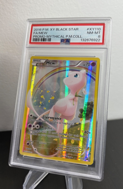 Pokemon 2016 PSA 8 Mew Full Art Mythical Collection Black Star Promo XY110 Card - Image 2