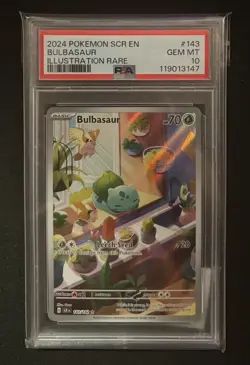 Pokemon TCG Bulbasaur Holo Card Stellar Crown Illustration, Rare, 143/142 PSA 10 - Image 1