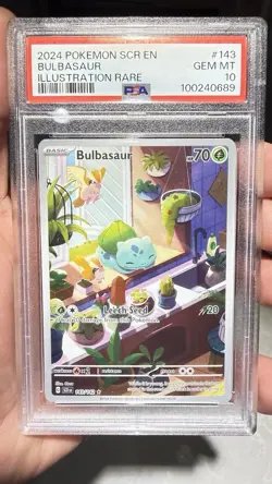 Pokemon TCG Bulbasaur 143/142 2024 Stellar Crown Illustration Rare Card - PSA 10 - Image 1