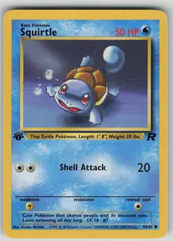 NM Squirtle 68/82 1st Edition Team Rocket Pokemon 2000 - Image 1
