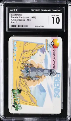 1999 POKEMON JAPANESE BANDAI CARDDASS VENDING SERIES 5 #165 GIANT ONIX CGC 10 - Image 1