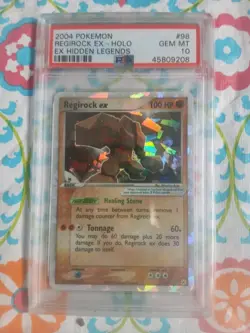 Pokemon Card Ex Hidden Legends #98 Regirock EX Holo PSA 10 GEM MINT 2004... - Image 2