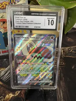 Pokemon Card Great Tusk Ex Black Star Promo Paldean Fates CGC Grade 10 Not Psa - Image 2