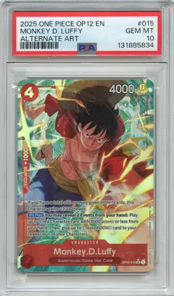 Monkey D Luffy OP12-015 Alt. Art Legacy Of The Master One Piece PSA 10 - Image 1