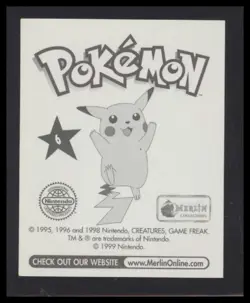 1999 Merlin Pokemon Charizard Sticker #6 - Image 2