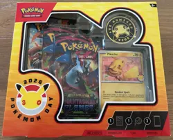 New Sealed POKEMON DAY Collection Box 2026 - 3x Booster Packs + Pikachu Promo! - Image 1