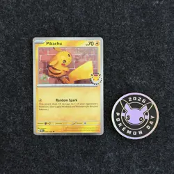 Pikachu 051 /162 Stamped 2026 Pokemon Day 30 Promo TCG With Coin - Image 1