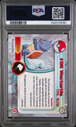 PSA 8 Wartortle #8 1999 Topps Pokemon T.V. Rainbow Foil - Image 2