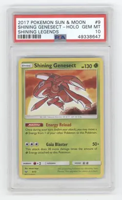 2017 POKEMON SUN & MOON SHINING LEGENDS GENESECT HOLO PSA 10 Q1887 - Image 1