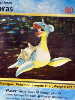 Pokemon TCG Lapras 10/62 Fossil Unlimited Holo Rare Vintage 1999 WOTC - Image 2