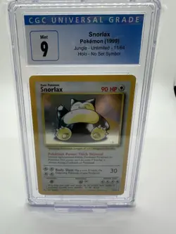 CGC 9 MINT Snorlax Jungle 11/64 NO SYMBOL ERROR Holo Rare Pokemon - Image 1