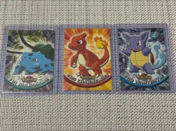 1999 Topps Pokemon (3) 2nd Print Black Logo NM - Image 1