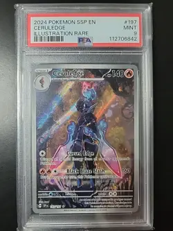 2024 Pokemon SSP EN Ceruledge Illustration Rare 197/191 💥🔨PSA 9 MINT - Image 1