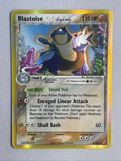 Pokemon TCG Blastoise EX Crystal Guardians Holo Rare Card 2/100 Delta Species - Image 1