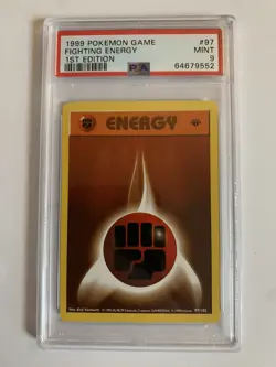 Pokemon 1999 Fighting Energy PSA 9 #97/102 Base Set Shadowless Mint 1st Edition - Image 1