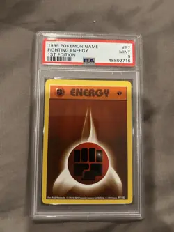 1999 Pokemon 1st Edition Fighting Energy Base Set 97/102 - PSA 9 Mint - Image 1