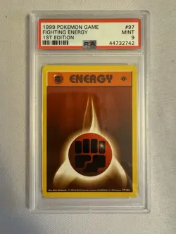 1999 Pokemon 1st Edition Shadowless Fighting Energy Base Set 97/102 - PSA 9 Mint - Image 1