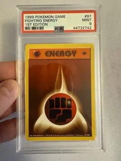 1999 Pokemon 1st Edition Shadowless Fighting Energy Base Set 97/102 - PSA 9 Mint - Image 2