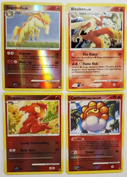 Rapidash 59/130 Blaziken 1/106 Slugma 83/106 Castform Lot Of 4 Holo Pokemon Card - Image 1