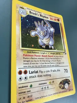 Brock's Rhydon 002/132 Gym Heroes Holo Vintage Pokemon Card - Image 3
