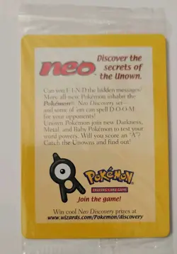 Pokemon Entei Black Star Promo Card #34 SEALED Movie Promo NEW - NEAR MINT - Image 1