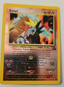 Pokemon Entei Black Star Promo Card #34 SEALED Movie Promo NEW - NEAR MINT - Image 5
