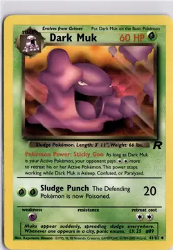 Dark Muk 41/82 Pokemon Card Team Rocket Set Trading Card TCG WOTC - Image 1