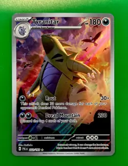 Pokemon TCG Tyranitar Scarlet & Violet Paldea Evolved Holo Card 222/193 IR - Image 1