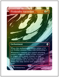 1x Firebender Ascension, Borderless Art Foil, Avatar, Magic MTG NM - Image 1