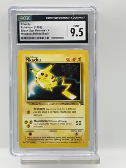 1999 PIKACHU Pokemon The First Movie Promo #4 TCG WB Foil Stamp Ace Grading 9 - Image 1
