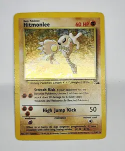 Pokemon TCG Hitmonlee Fossil Holo Rare Card 7/62 Vintage - Image 1