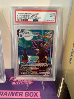 PSA9 Pokemon TCG SWSH Evolving Skies Umbreon VMAX 215/203 Secret Rare Holo - Image 2